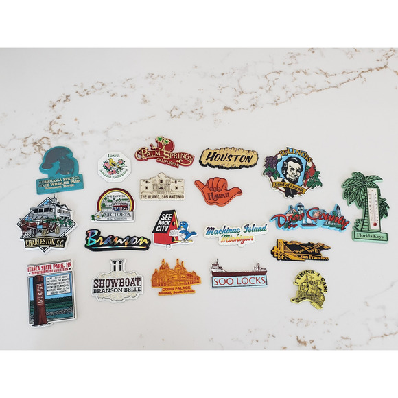 VTG Refrigerator Magnets Lot 20 US States Rubber Travel Souvenir Thomas Train - Picture 1 of 15